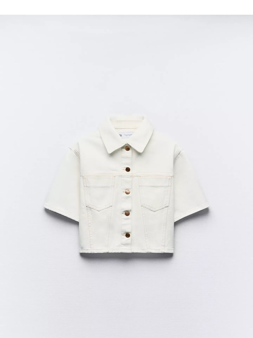 Zara Cropped Denim Shirt